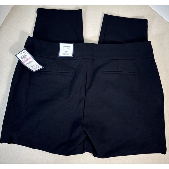 Charter Club Black Cambridge Slim Straight Stretch Pull On Dress Pants 22W - Picture 5 of 15